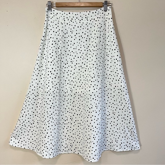 NWT Loft Linen Blend Polka Dot A-Line Skirt - Picture 6 of 16
